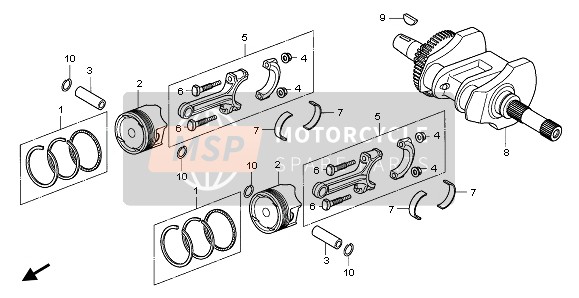 Honda FJS600D 2005 CRANKSHAFT & PISTON for a 2005 Honda FJS600D